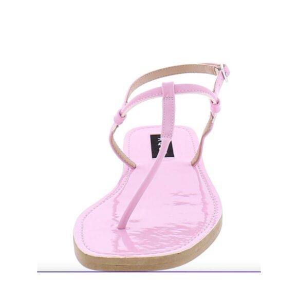 AQUA Womens Pink T-Strap Zen Round Toe Buckle Thong Sandals Shoes 7.5 M - Picture 2 of 4